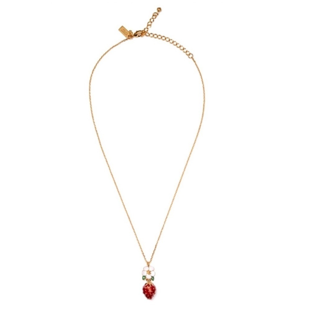 KATE SPADE • Picnic Perfect Strawberry Flower Necklace - Picture 3 of 6